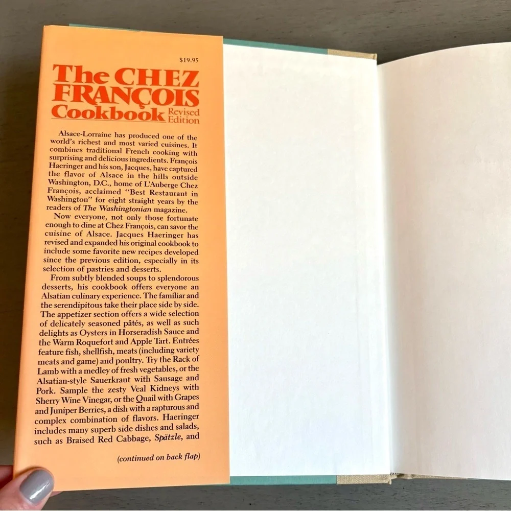 Chez Francois French Cookbook SIGNED Jacques Haeringer Vtg 1991 Hardback